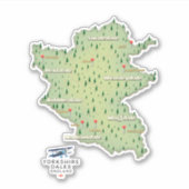 ヨークシャー・デイルズ イングランド地図 シール (正面)