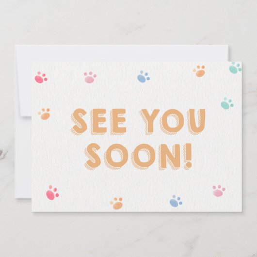 ヨークシャーLets犬のパウィティ子犬の誕生日ピンクの写真 招待状 (裏面)