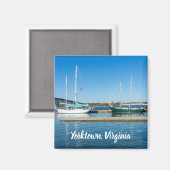 ヨークタウンのヨットヨーク川のボート マグネット (正面/裏面)