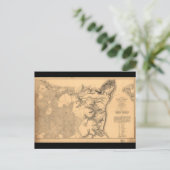 ヨークタウンバージニアの攻城の内戦の地図(1862) ポストカード (スタンド正面)