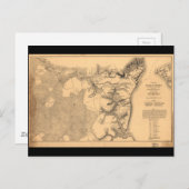 ヨークタウンバージニアの攻城の内戦の地図(1862) ポストカード (正面/裏面)
