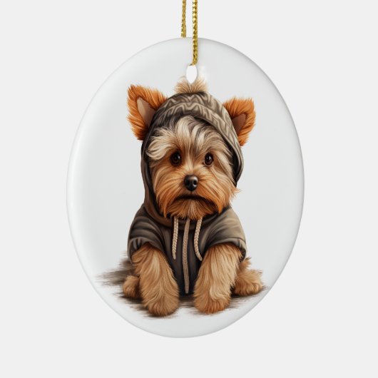 ヨークパーソナライズされたシャーテリアドッグアート セラミックオーナメント (右)