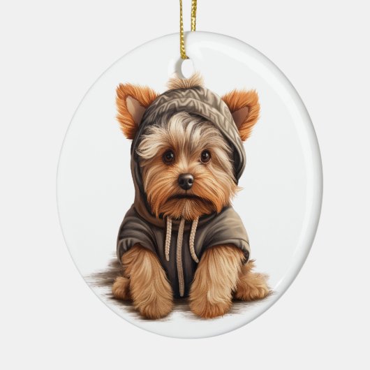 ヨークパーソナライズされたシャーテリアドッグアート セラミックオーナメント (左)