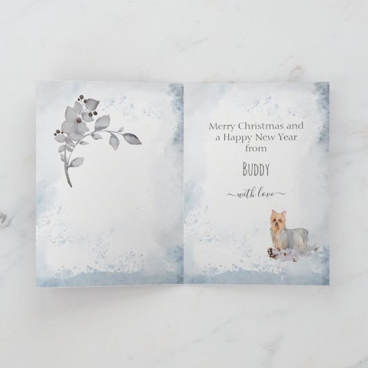 ヨークパーソナライズされたシャー・テリア・マムクリスマス シーズンカード (内部)