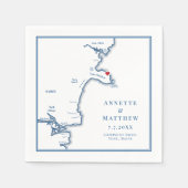 ヨークメインマップエレガントウェディング スタンダードカクテルナプキン (正面)