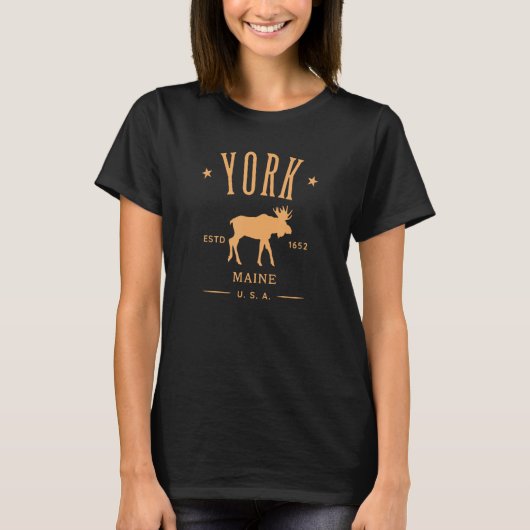 ヨークメインUSAウィズムースデザイン土産 Tシャツ (正面)