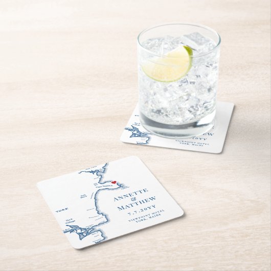 ヨークメイ結婚ンズウェルカムパーティーカクテルアワー スクエアペーパーコースター (インサイチュ)