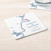 ヨークメイ結婚ンズウェルカムパーティーカクテルアワー スクエアペーパーコースター (アングル)