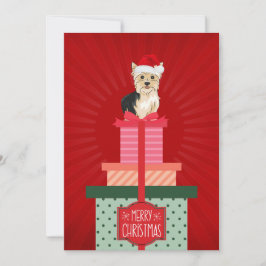 ヨークリークリスマスプレゼント メリークリスマス犬 シーズンカード