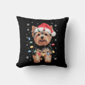 ヨークリークリスマス犬ロングXmasギフト クッション (正面)