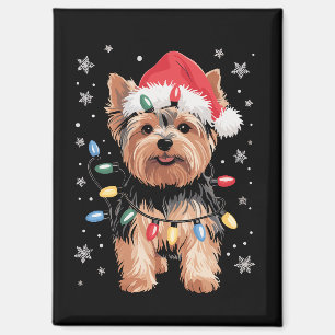 ヨークリークリスマス犬ロングXmasギフト マグネット