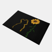 ヨーク最高のシアのテリア犬の母は常に子犬の子犬の愛撫 ドアマット (アングル)