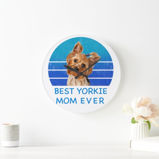 ヨーク最高のシャーのテリアの母は今まで ラージ壁時計 (ホーム)