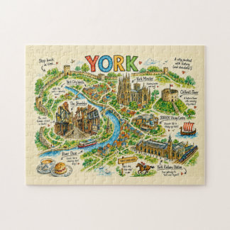 ヨーク歴史都市アドベンチャーのイラストマップ ジグソーパズル