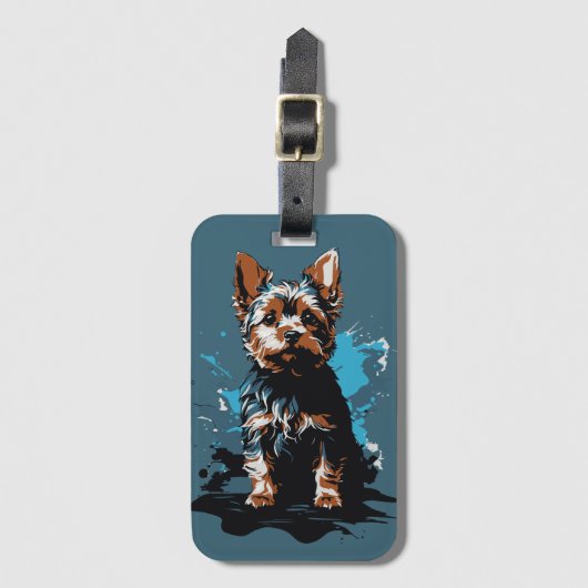 ヨーク魅力的シャー・テリアを強調する ラゲッジタグ (正面縦)