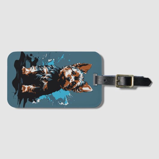 ヨーク魅力的シャー・テリアを強調する ラゲッジタグ (正面横)
