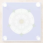 ヨーク・グラス・コースターの白いバラ ガラスコースター (裏面)