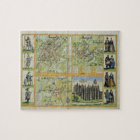 ヨーク、Shrewsbury、ランカスターおよびリッチモンドの地図、 ジグソーパズル (横)