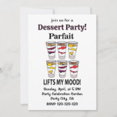 ヨーグルトパフェ冷たい甘いフルーツデザート 招待状 (正面)