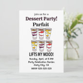 ヨーグルトパフェ冷たい甘いフルーツデザート 招待状 (スタンド正面)