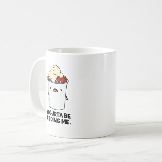ヨーグルトプンをヨーグルトおもしろいからかってる コーヒーマグカップ (正面左)