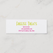 ヨーグルト凍っていロイヤリティスキニー名刺 ロイヤリティカード (裏面)