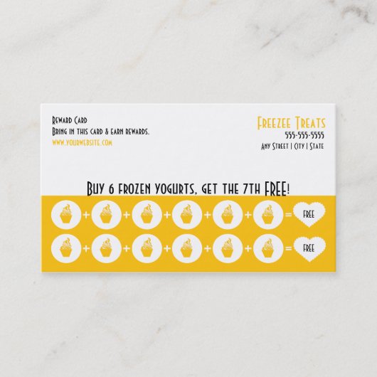 ヨーグルト凍っていロイヤリティ名刺 ロイヤリティカード (正面)