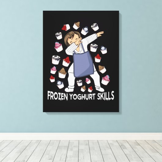 ヨーグルト凍ってい恋人ヨグヨーグ凍っていルト キャンバスプリント (インサイチュ (ウッドフロア))
