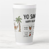 ヨーサンタ 面白い 夏 クリスマス ハッピーホリデー カフェラテマグ (正面)