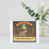 ヨーセミテヴィンテージ輪状ラベル ポストカード (スタンド正面)