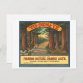 ヨーセミテヴィンテージ輪状ラベル ポストカード (正面/裏面)