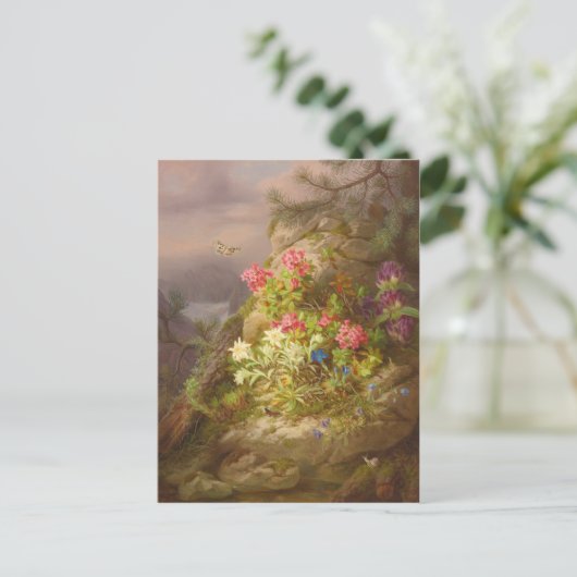 ヨーゼフ・ラウアー「花とカタツムリの静物」 ポストカード (スタンド正面)