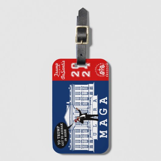 ヨートランプデサンティス2024ホワイトハウスウルトラマガ ラゲッジタグ (正面縦)