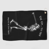 ヨーホーをティーアップ!スケルトン海賊 ゴルフタオル (横)