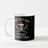 ヨーホーホー メリークリスマス 冬の休日 海賊 サンタ 帽子 コーヒーマグカップ (左)