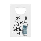 ヨーホーボトルオブラム引用文ボトルオープナー クレジットカード栓抜き (正面)