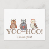 ヨーホー水の色のフクロウ私はあなた恋しく思の学校先生 ポストカード (正面)