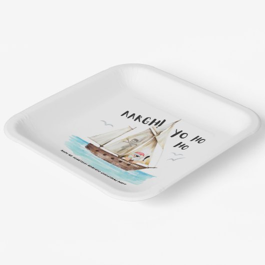 ヨーホー海賊三田船クリスマス ペーパープレート (傾斜あり)