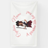 ヨーホー、ヨーホー、海賊の生活ガールパイレーツ 横断幕 (縦)