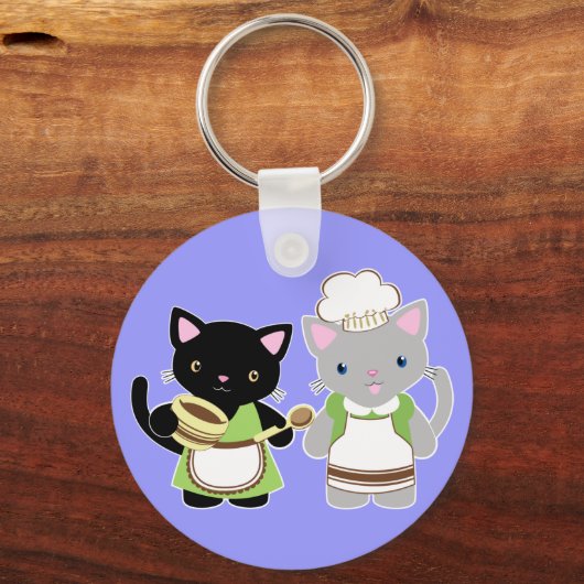ヨーヨーとスーキネコベーキング猫ちゃん キーホルダー (正面)