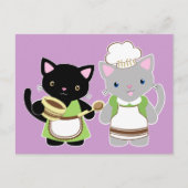 ヨーヨーとスーキネコベーキング猫ちゃん ポストカード (正面)