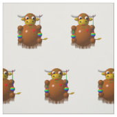 ヨーヨーの生地を持つかわいいヤク ファブリック (見本)