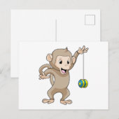 ヨーヨーを使う猿 ポストカード (正面/裏面)