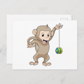 ヨーヨーを持つ猿 ポストカード (正面/裏面)