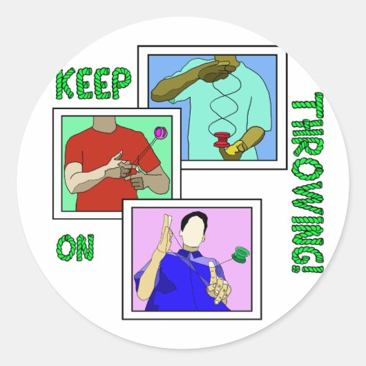 ヨーヨークラシックラウンドステッカー ラウンドシール (正面)