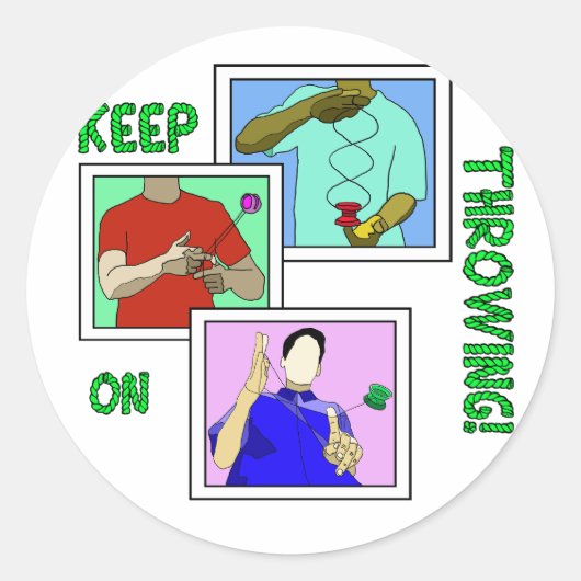 ヨーヨークラシックラウンドステッカー ラウンドシール (正面)