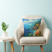 ヨーロイタリアンッパ海地中海の岸絵を描の クッション (椅子)