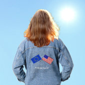 ヨーロカスタムッパと州のフラ統一されたグ デニムジャケット