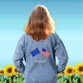 ヨーロカスタムッパと州のフラ統一されたグ デニムジャケット