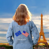 ヨーロカスタムッパと州のフラ統一されたグ デニムジャケット